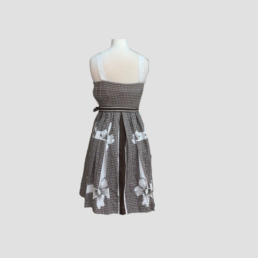 Anthropologie Edme & Esyllte Annona Brown White Bow pattern size 0 - Picture 2 of 11